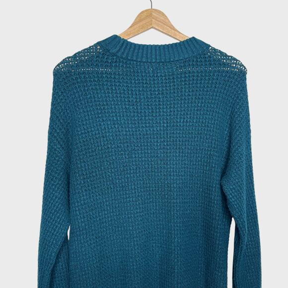 AE Cloudspun Turquoise Waffle Knit Sweater XS | Cozy Soft Grunge Aesthetic - Picture 5 of 6